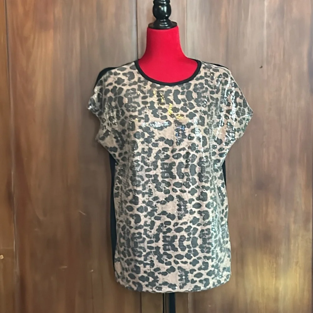 Clearly Leopard Sequined Tunic M - Picture 7 of 7